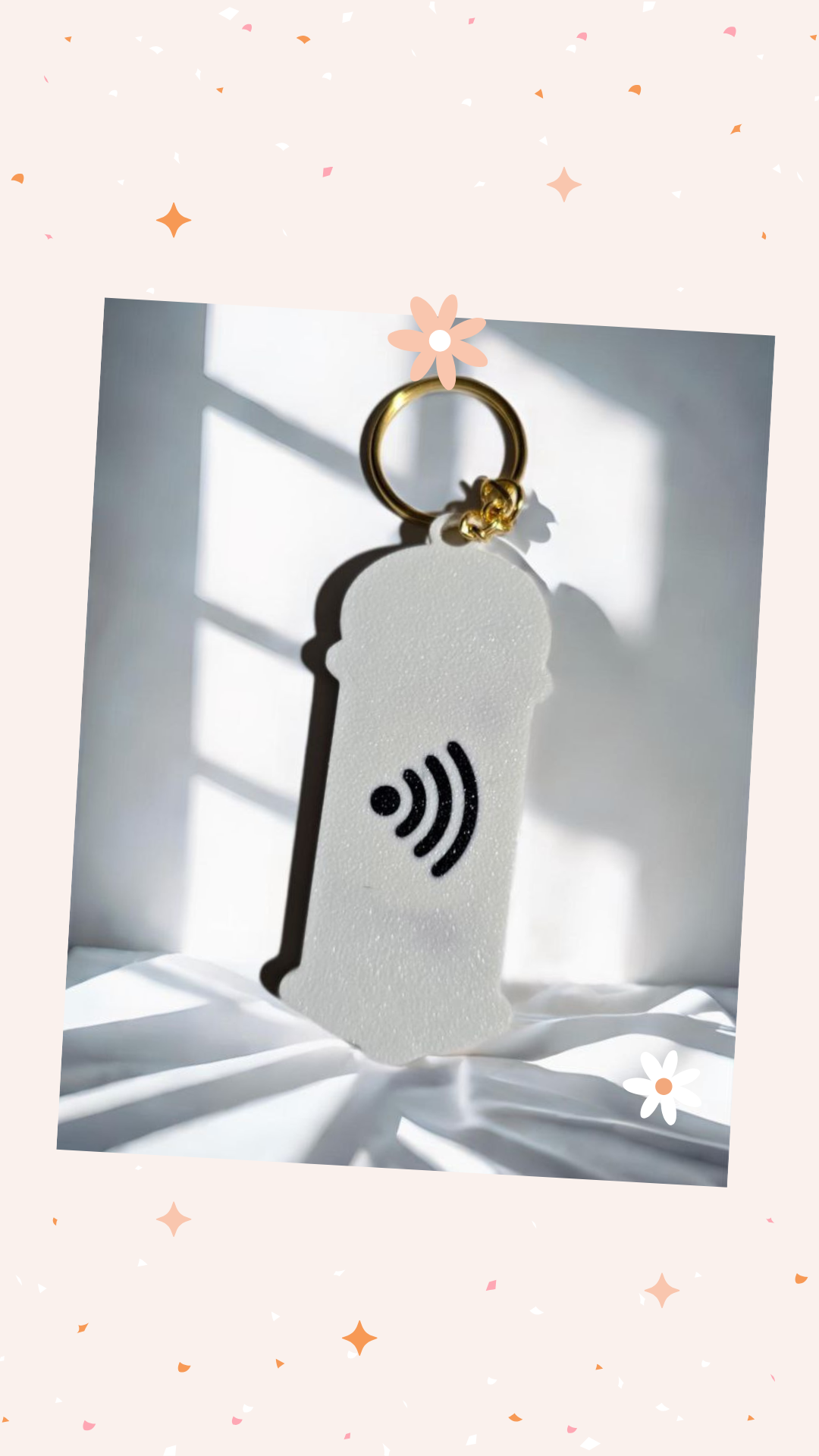 3D Printed Barber Pole NFC keychain