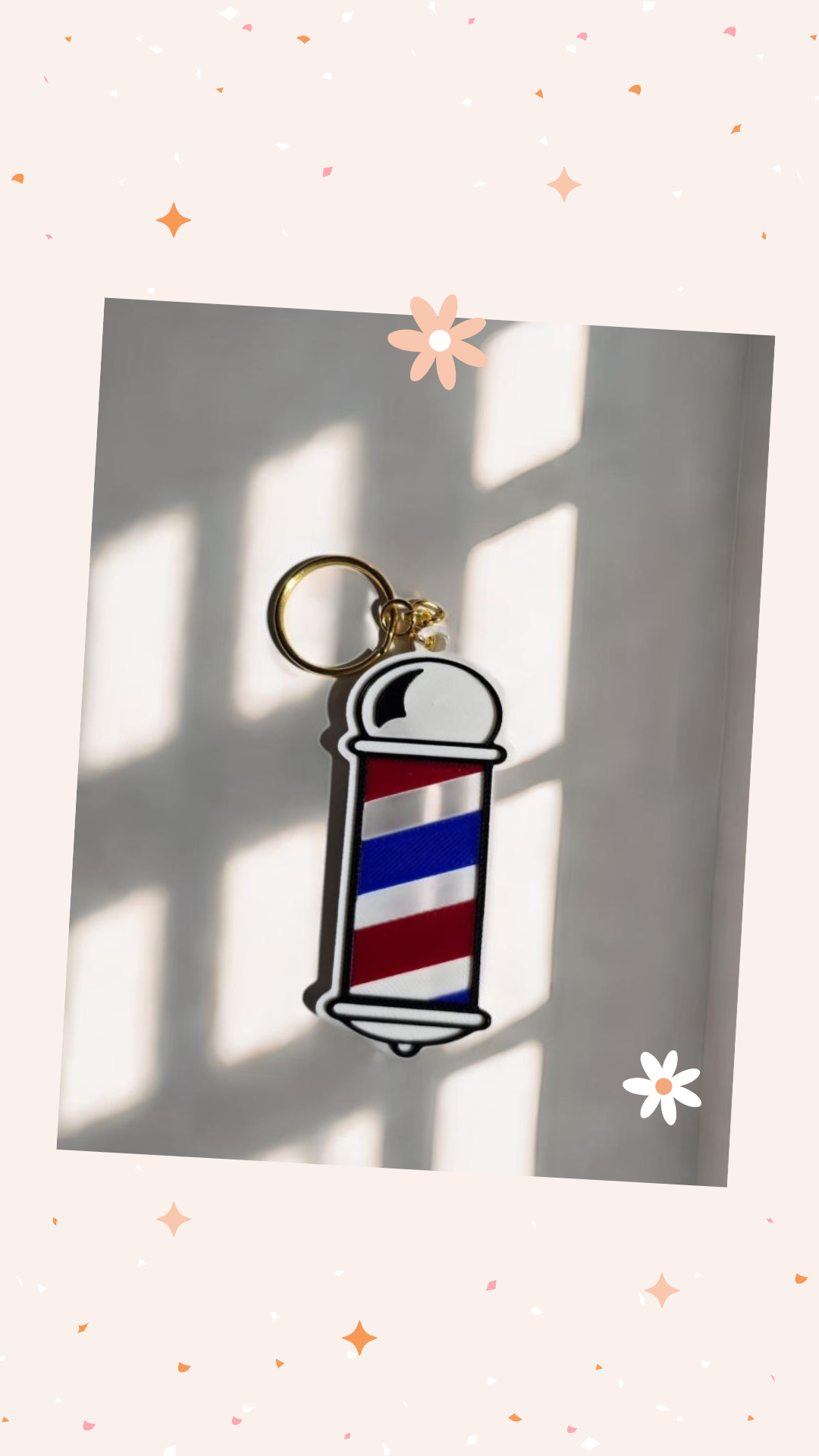 3D Printed Barber Pole NFC keychain