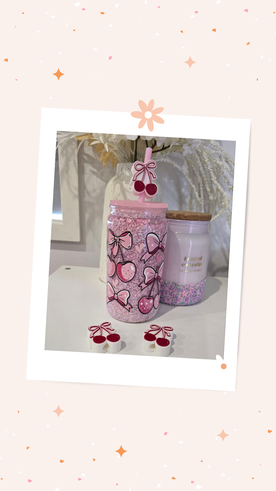 Love Cherries Straw Topper