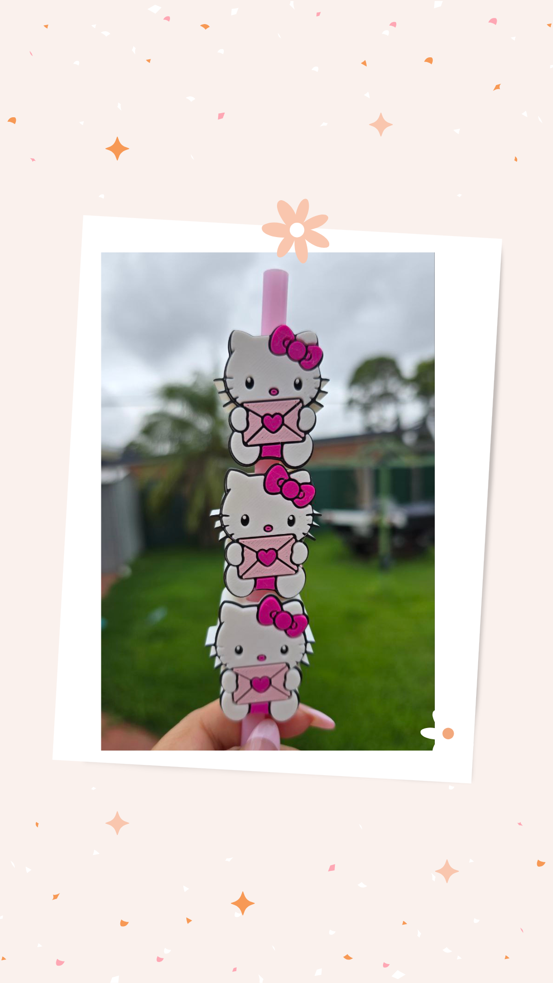 Hello Kitty Straw Topper