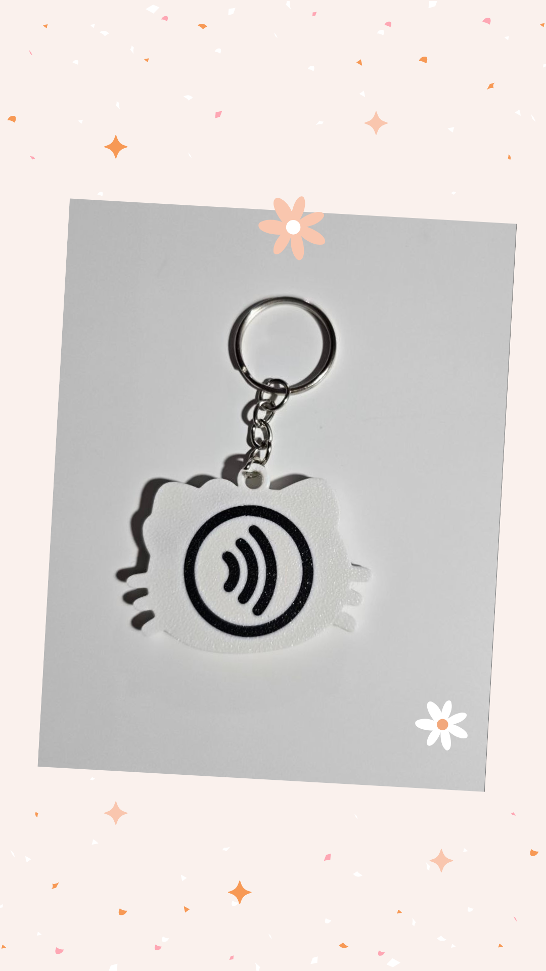 3D Printed Hello Kitty NFC keychain