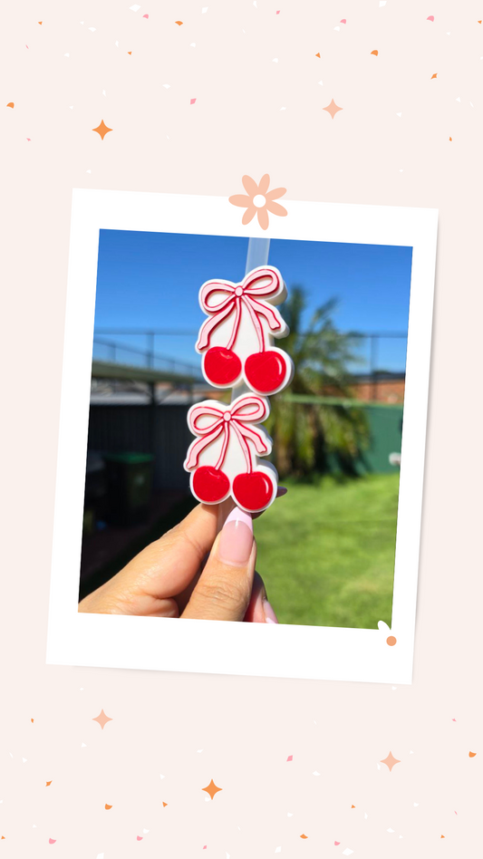 Love Cherries Straw Topper