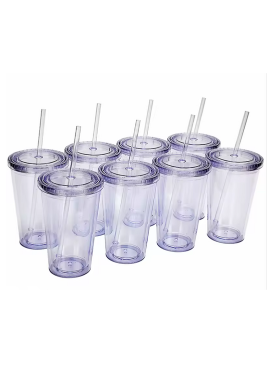 16oz Snowglobe Acrylic Cup With Outer Lid