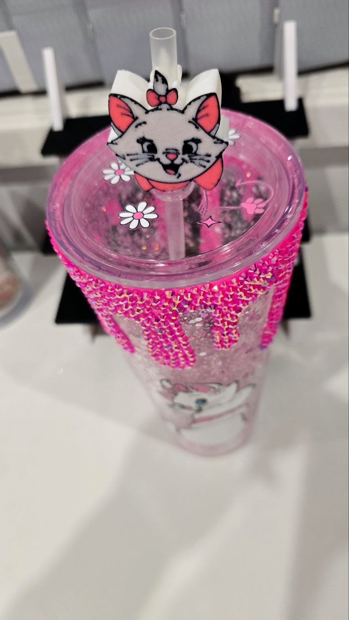 Marie the Cat 24oz Acrylic Snowglobe Tumbler