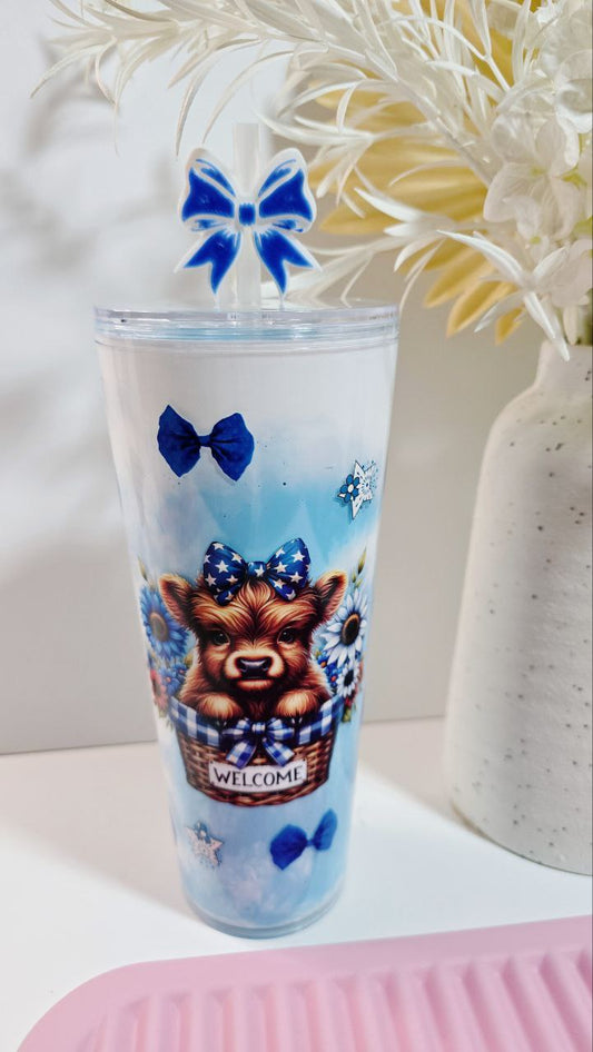 Highland cow 24oz Acrylic Milkshake