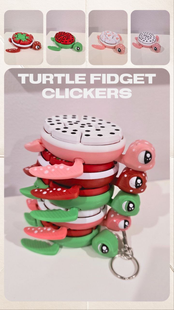 Turtle Fidget Clickers and Keychains