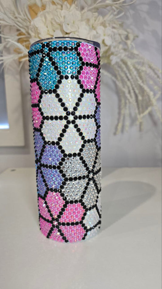 Flower Power Rhinestone Tumbler