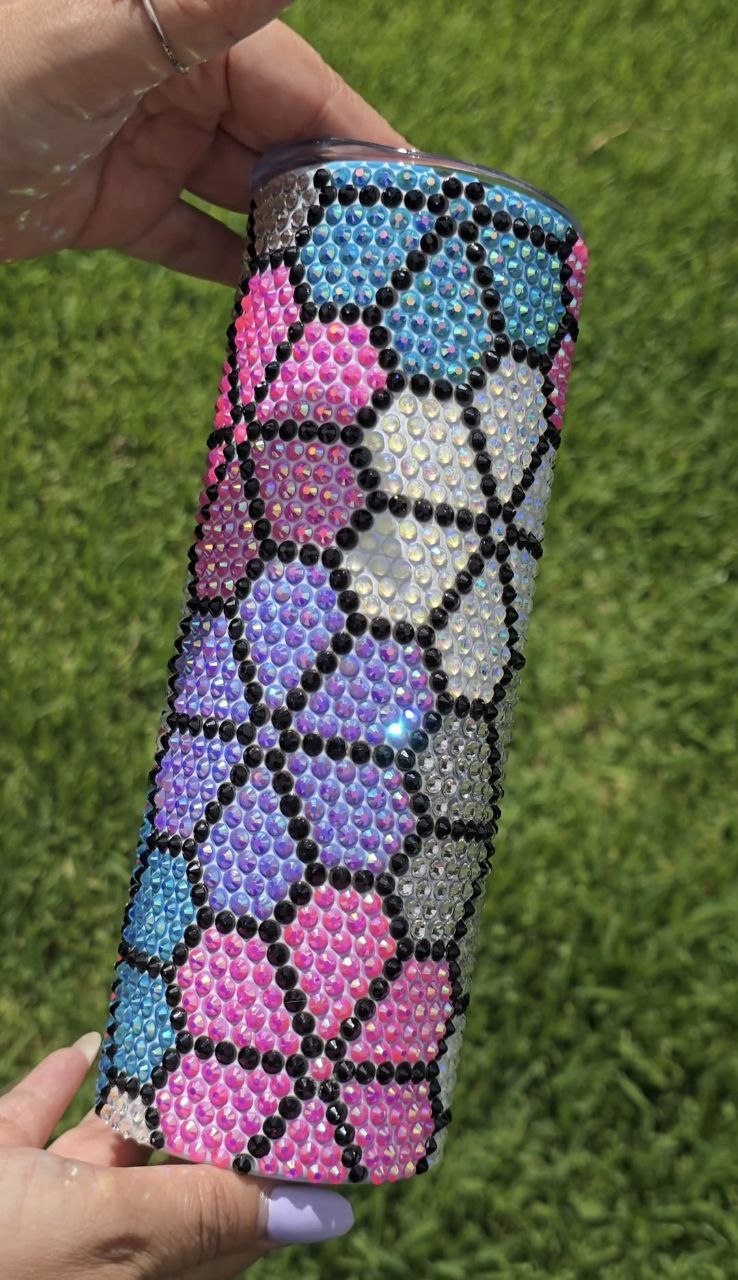 Flower Power Rhinestone Tumbler