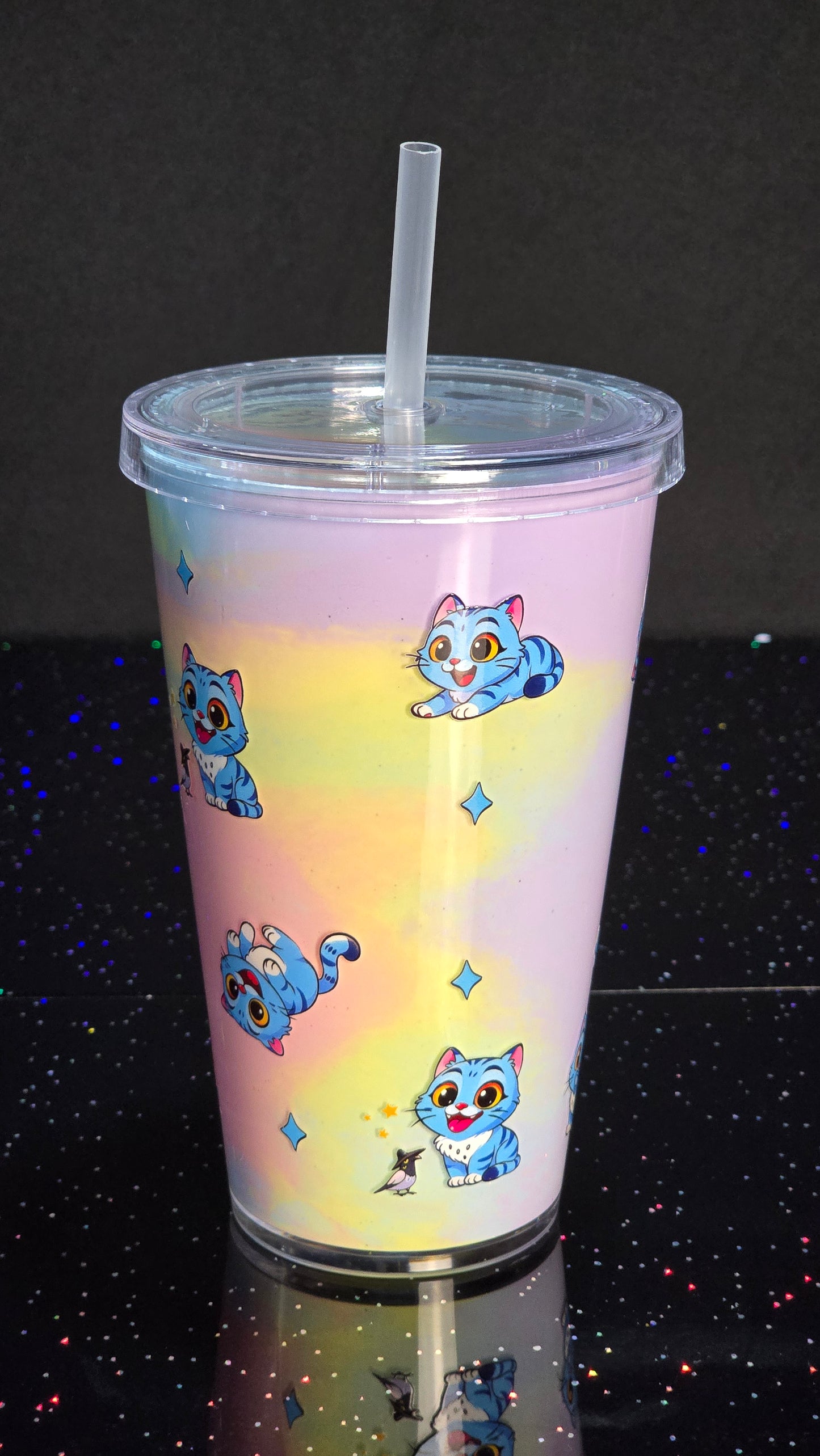 Derpy 16oz Acrylic Snow Globe Cup with Outer Lid