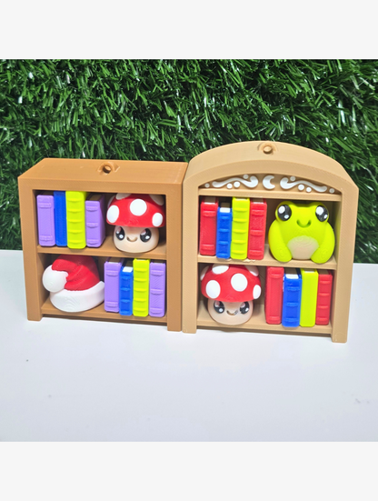 Bookish Bookcase Fidget Clicker – Cute Bookshelf Keychain for Book Lovers
