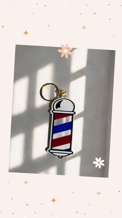 3D Printed Barber Pole NFC keychain