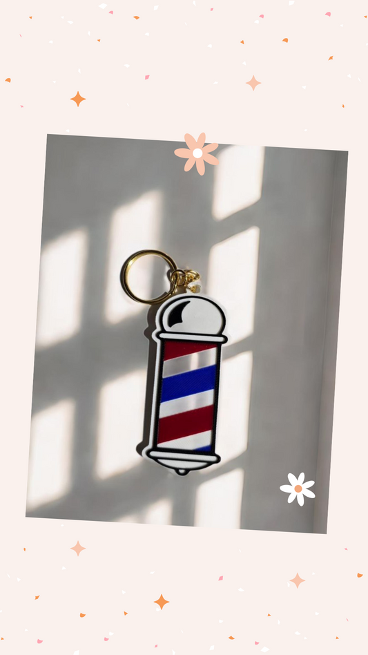 3D Printed Barber Pole NFC keychain