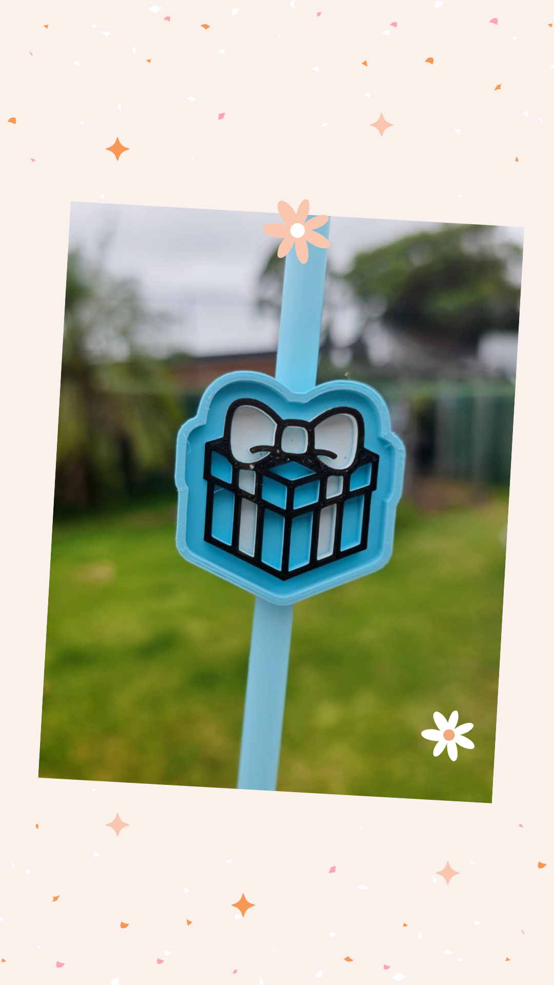 Gift box Straw Topper