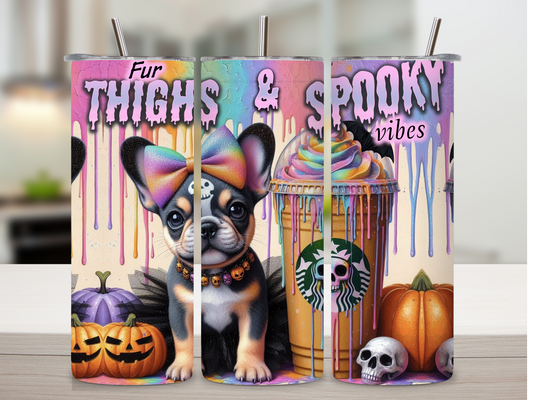 Fur Thighs & Spooky Vibes 20oz Skinny Tumbler