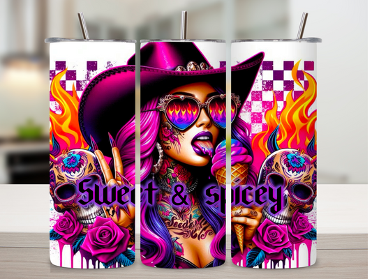 Tattoos are trashy 20oz Skinny Tumbler