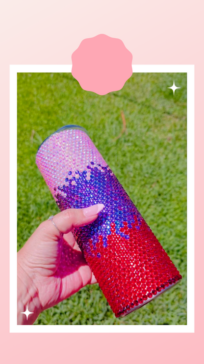 3 Colour Ombre Rhinestone Tumbler