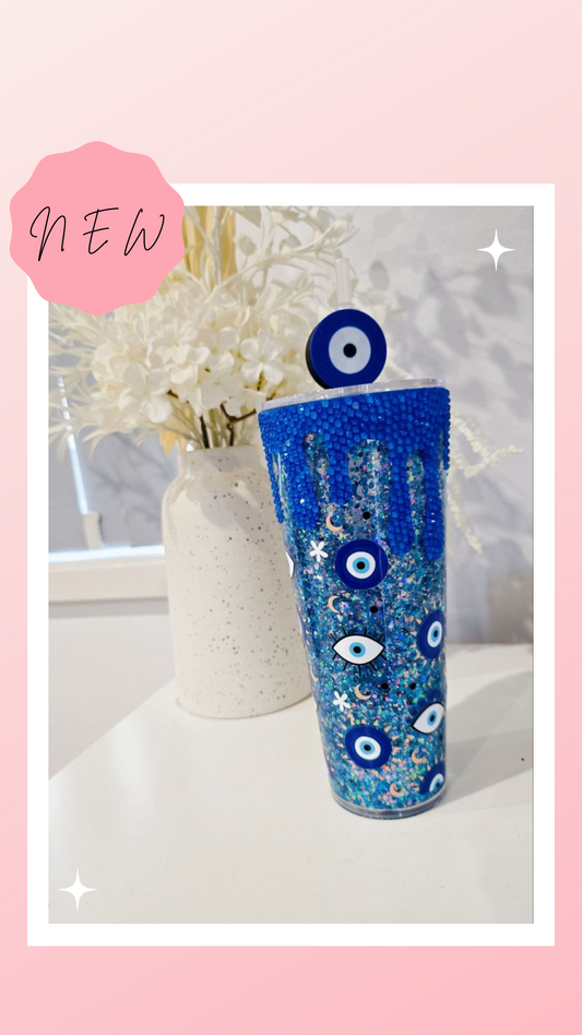 Evil Eye 24oz Snowglobe Tumbler