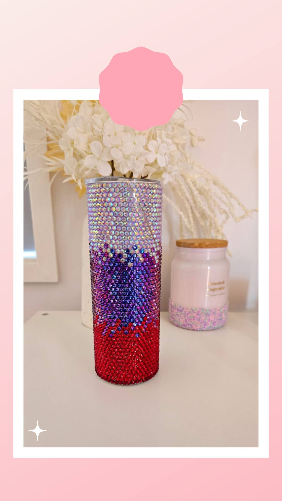 3 Colour Ombre Rhinestone Tumbler