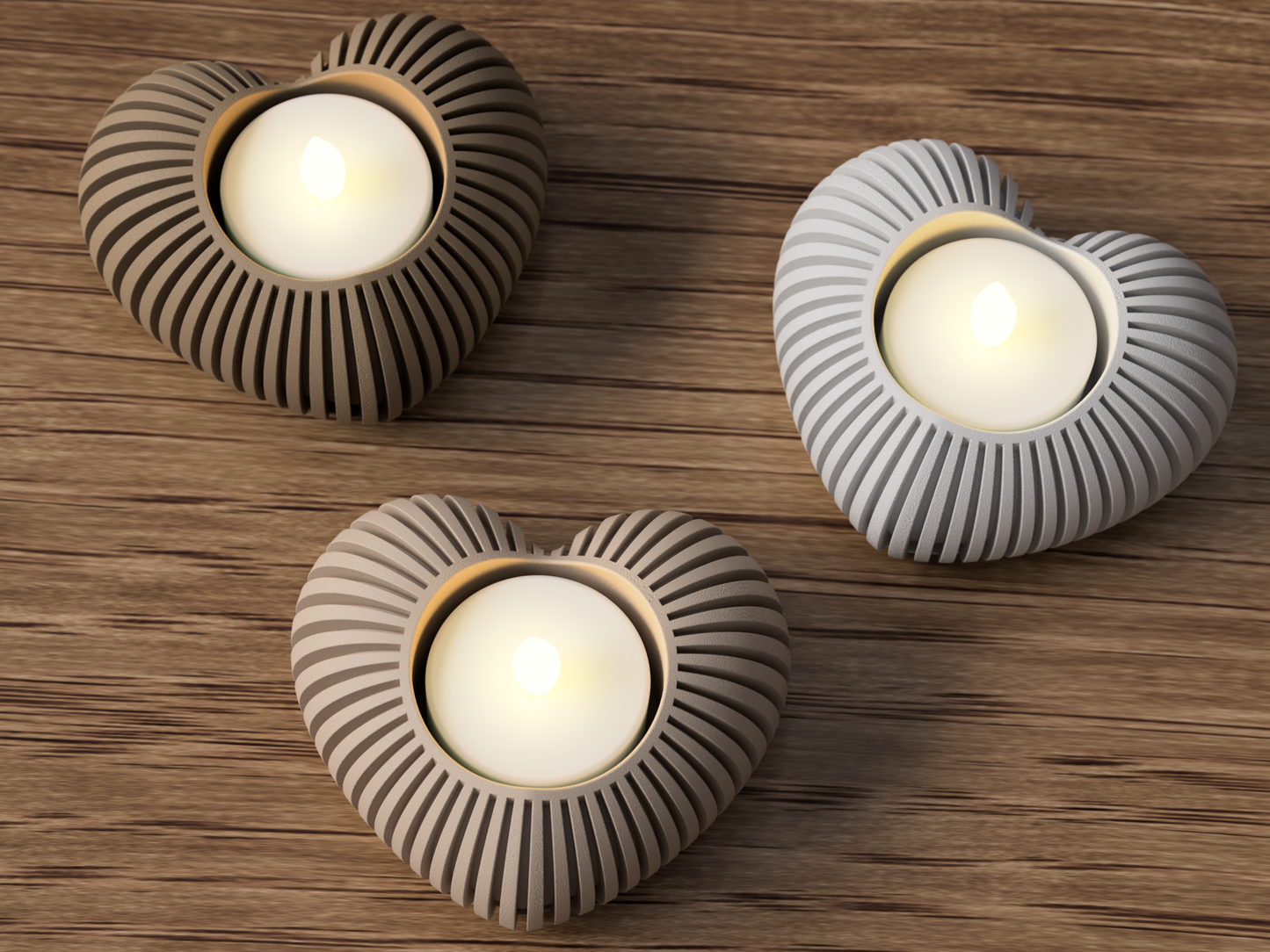 Heart Shaped Tealight Holder - Japandi Style