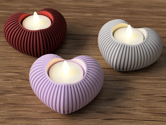 Heart Shaped Tealight Holder - Japandi Style