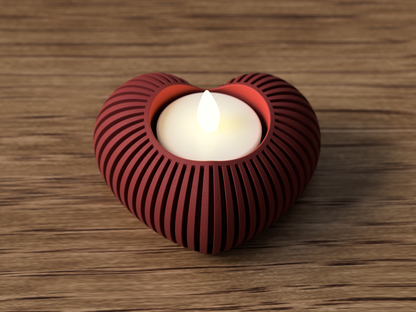 Heart Shaped Tealight Holder - Japandi Style