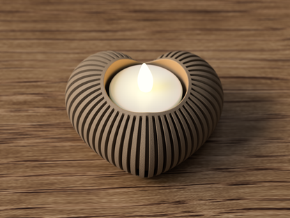 Heart Shaped Tealight Holder - Japandi Style