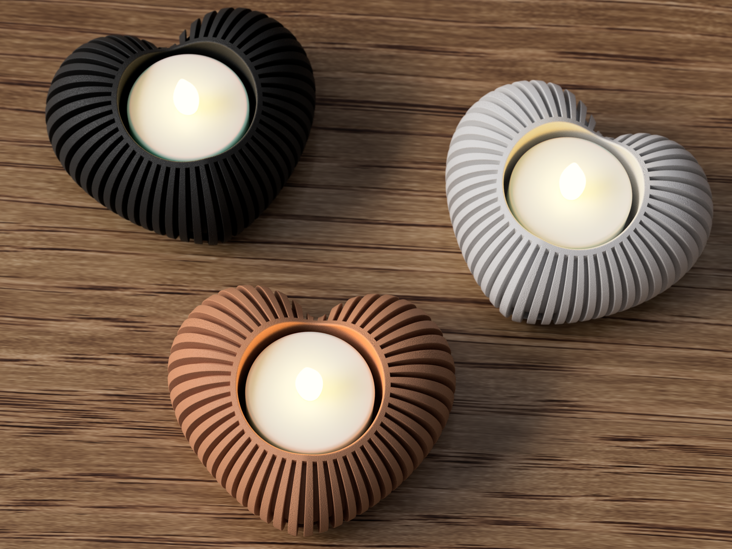 Heart Shaped Tealight Holder - Japandi Style