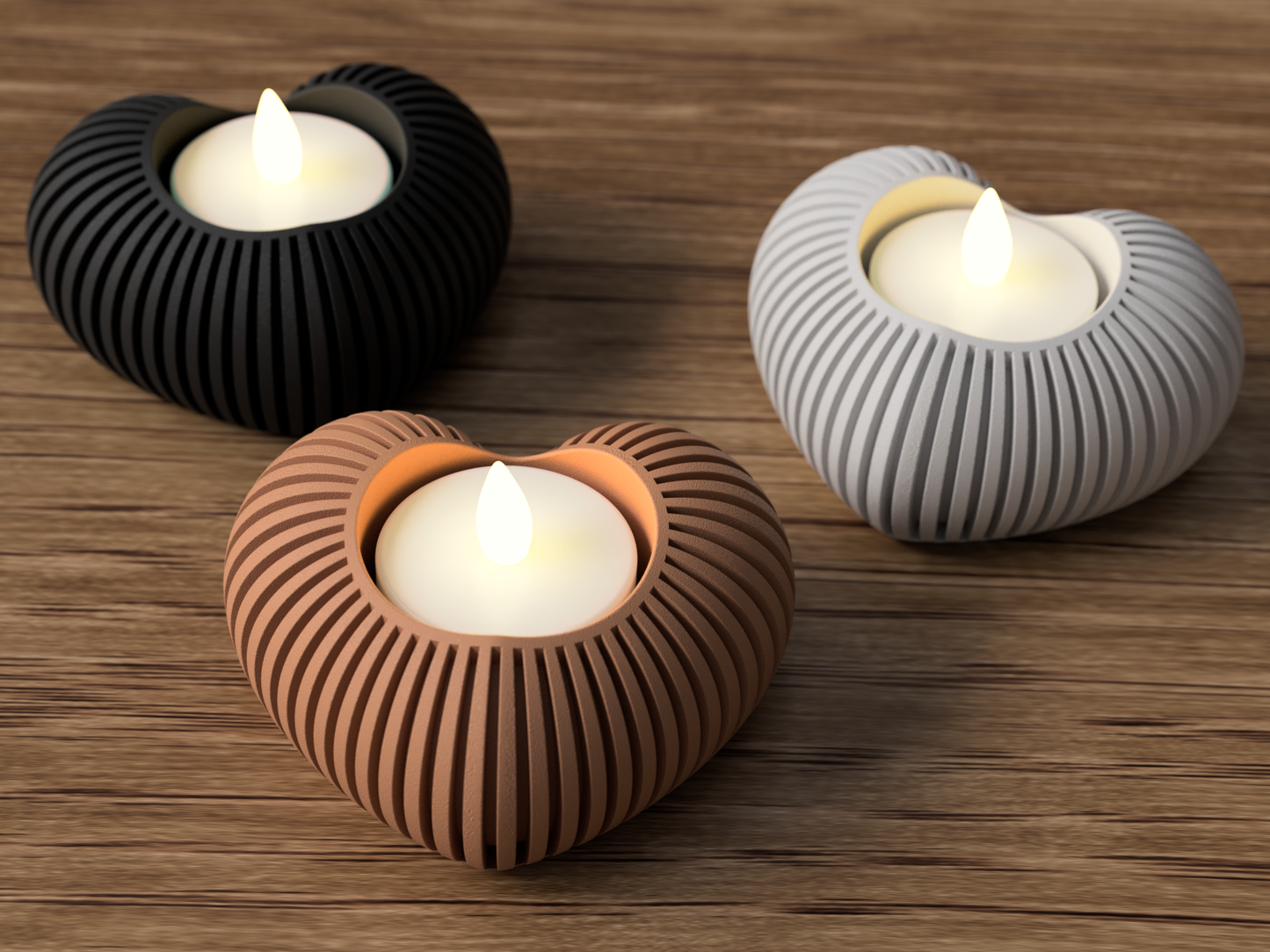 Heart Shaped Tealight Holder - Japandi Style