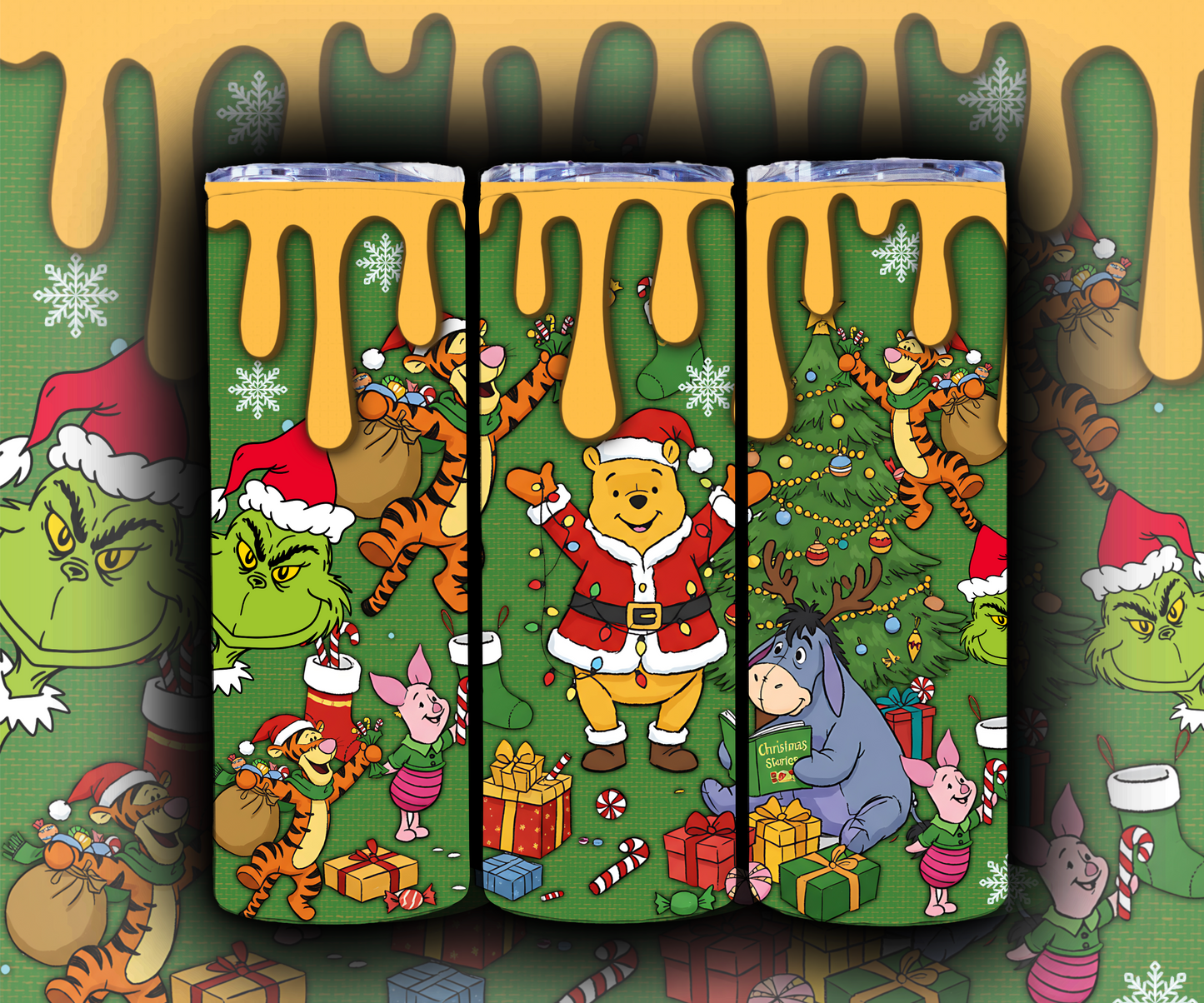 Kids Christmas Winnie and Friends 20oz Skinny Tumbler