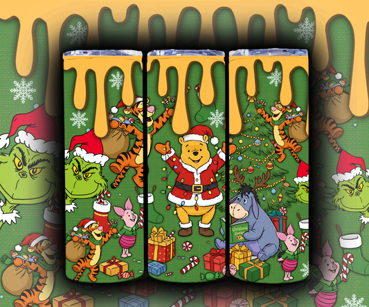 Kids Christmas Winnie and Friends 20oz Skinny Tumbler