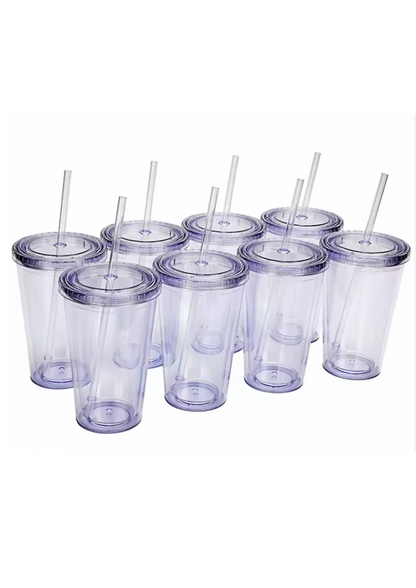 16oz Snowglobe Acrylic Cup With Outer Lid