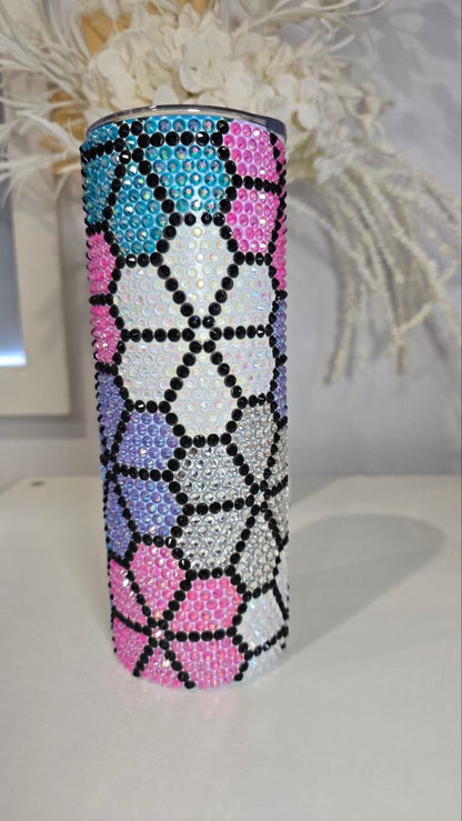 Flower Power Rhinestone Tumbler