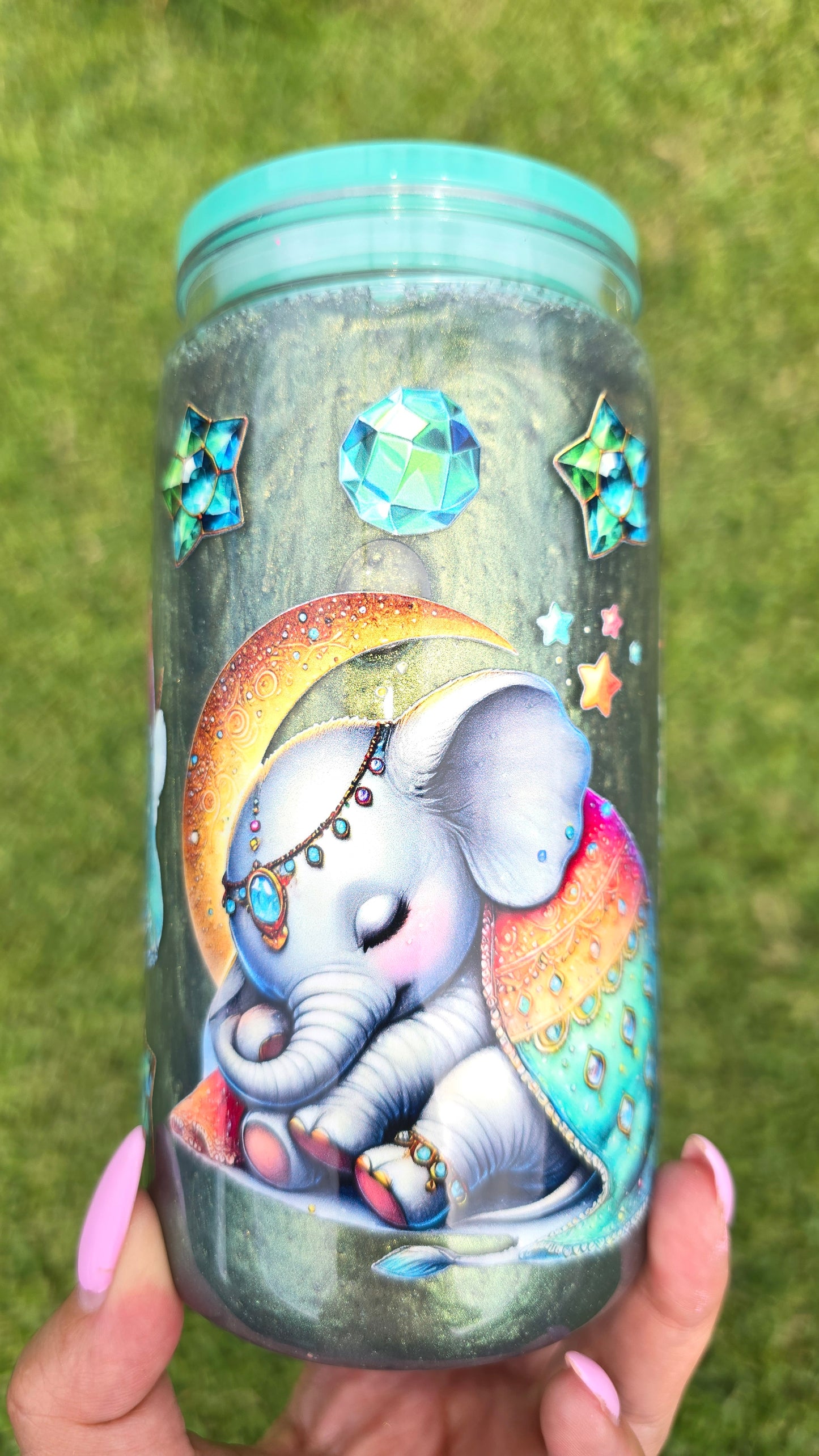 Cute Elephant Mica 16oz Acrilic Cup