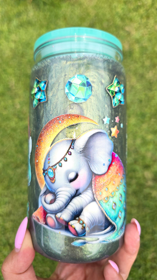 Cute Elephant Mica 16oz Acrilic Cup
