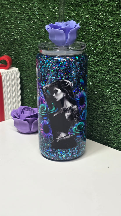 Premade Make Yourself a Priority Glass Snowglobe Tumbler