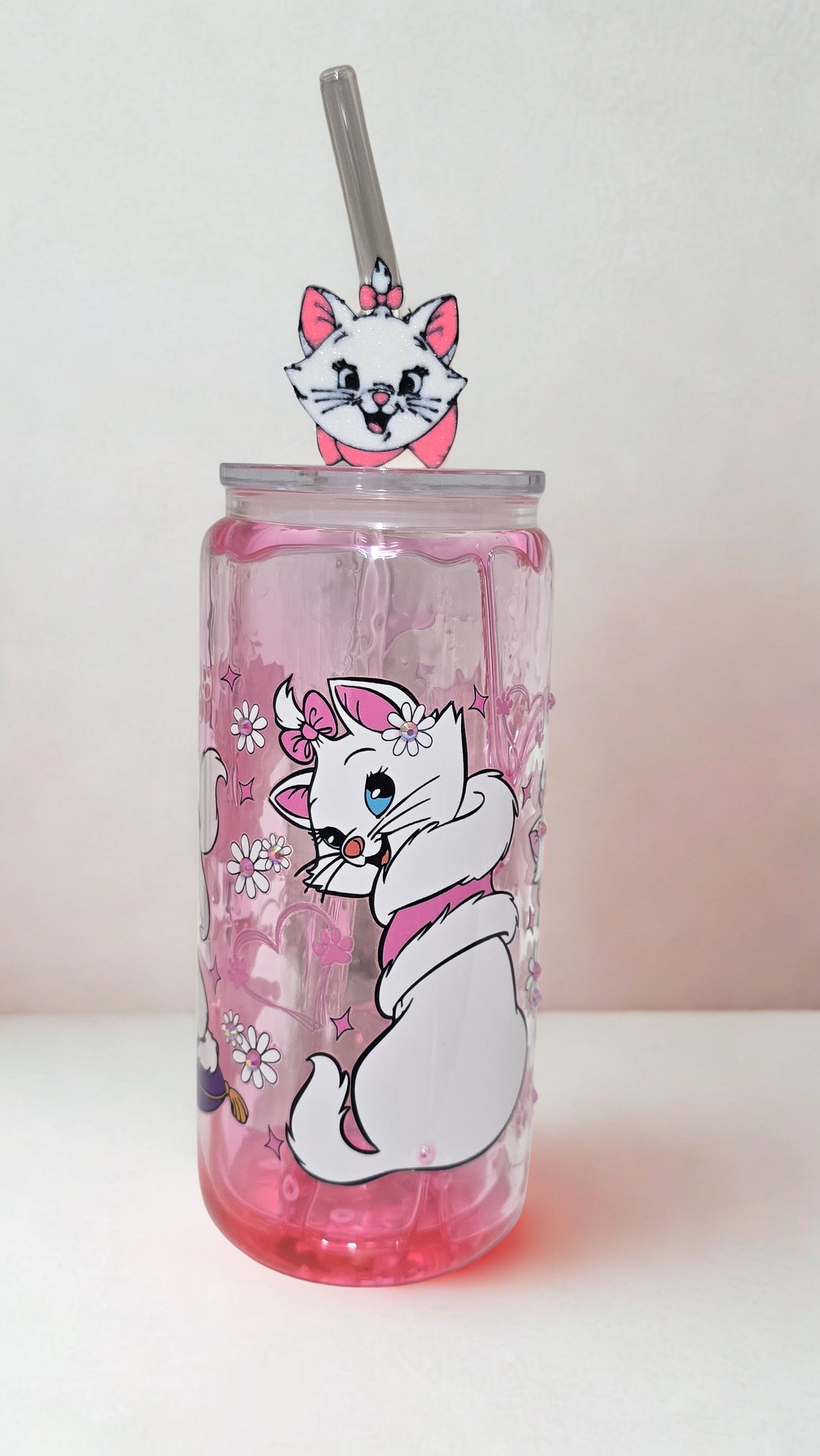 Premade Marie the Cat Glass Tumbler
