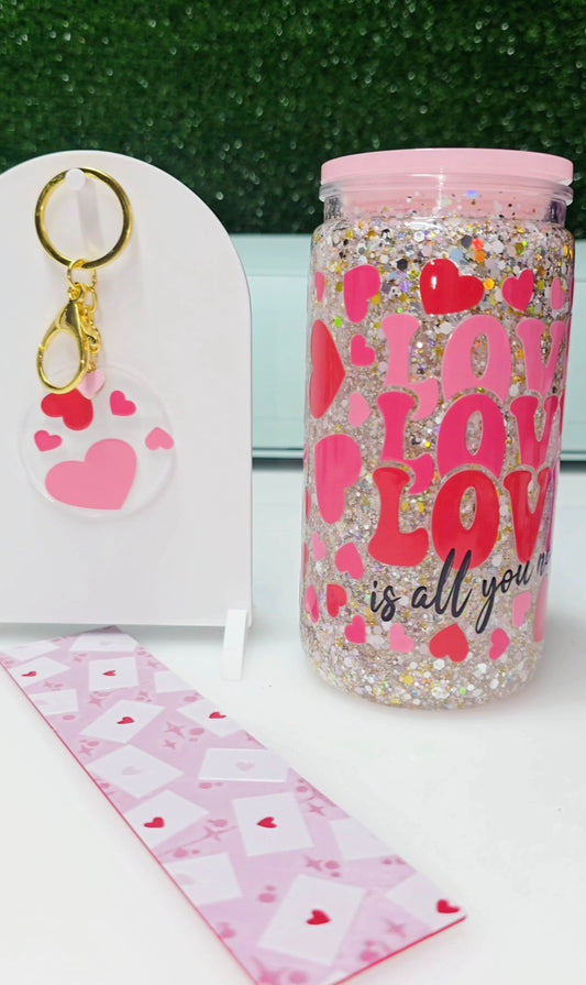 Premade Love Is All You Need 16oz Acrylic Snowglobe