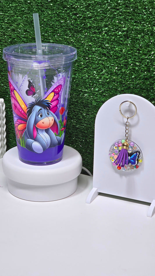 Premade 16oz Acrylic Drip Cup with Outer Lid